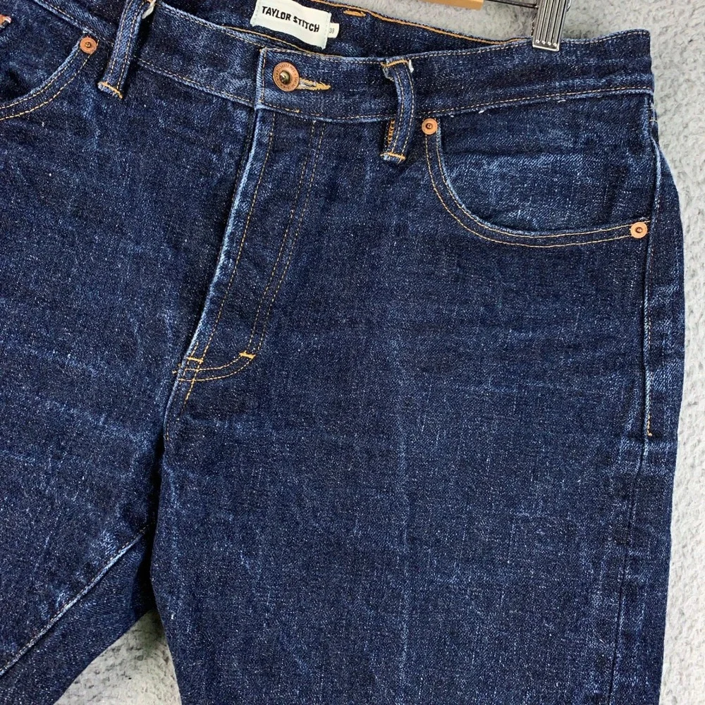 Taylor Stitch Selvedge Jean Men's 38 Indigo Denim Straight Leg Cotton Democratic